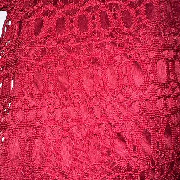 Lace Dress dark Red Size 14 - Picture 7 of 7